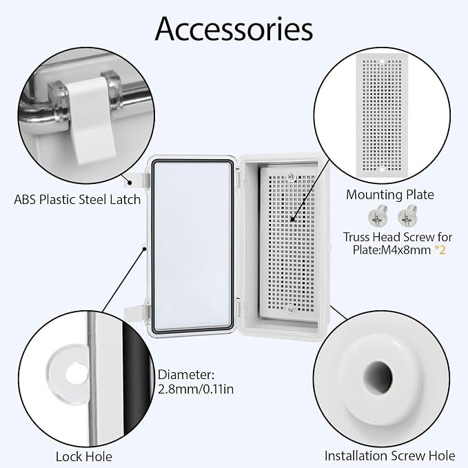 ABS Plastic Dustproof Waterproof IP65 Junction Box Hinged Shell Universal - Image 5