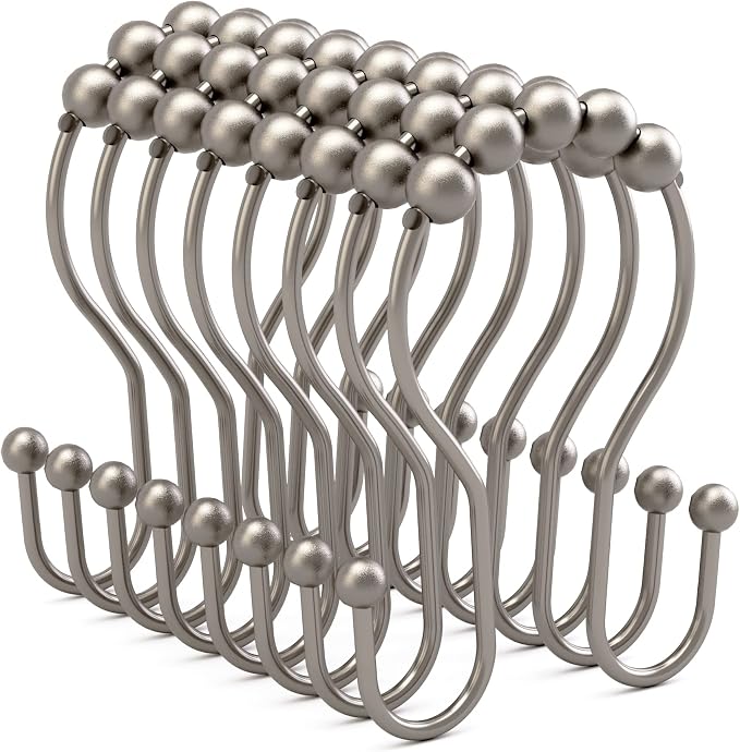 Bathway Shower Curtain Hooks Rust Proof Shower Curtain Rings, Smooth Glide by Bathway