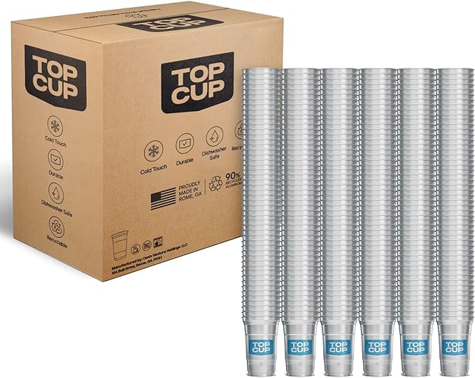 Top Cup – 20 Ounce, Reusable Aluminum Party Cups | Cold-Holding, Recyclable by TopCup