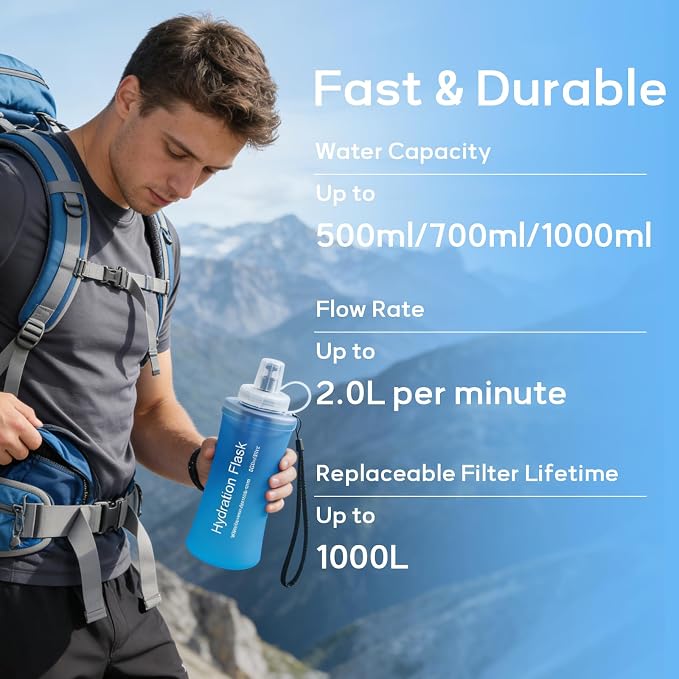 700ml Soft Flask Water Bottle, Collapsible Water Bottle - Image 6