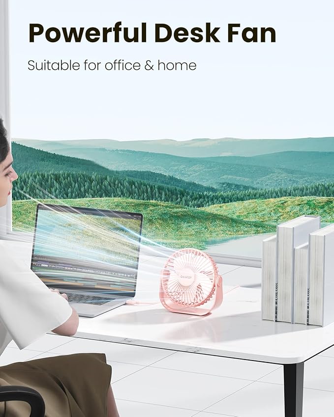 Gaiatop USB Desk Fan, 3 Speeds Strong Airflow, 5.5 Inch Portable 90° Rotate - Image 2