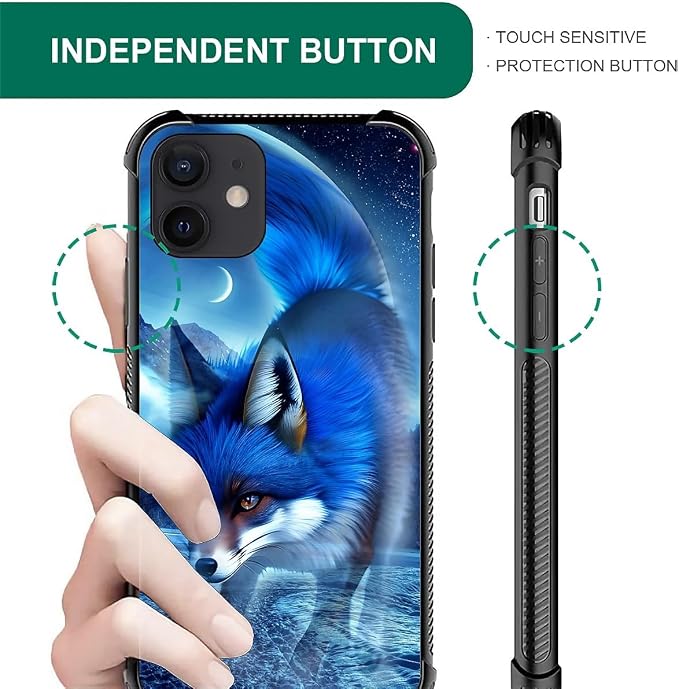 for iPhone 11 Case, Snowy Mountain Fox Lake Pattern Graphic Design Girl Boy - Image 4