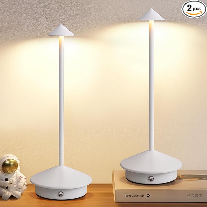 Modern Cordless Table Lamp Set of 2, Portable LED Desk Lamps, 5000mAh by NEWSEE