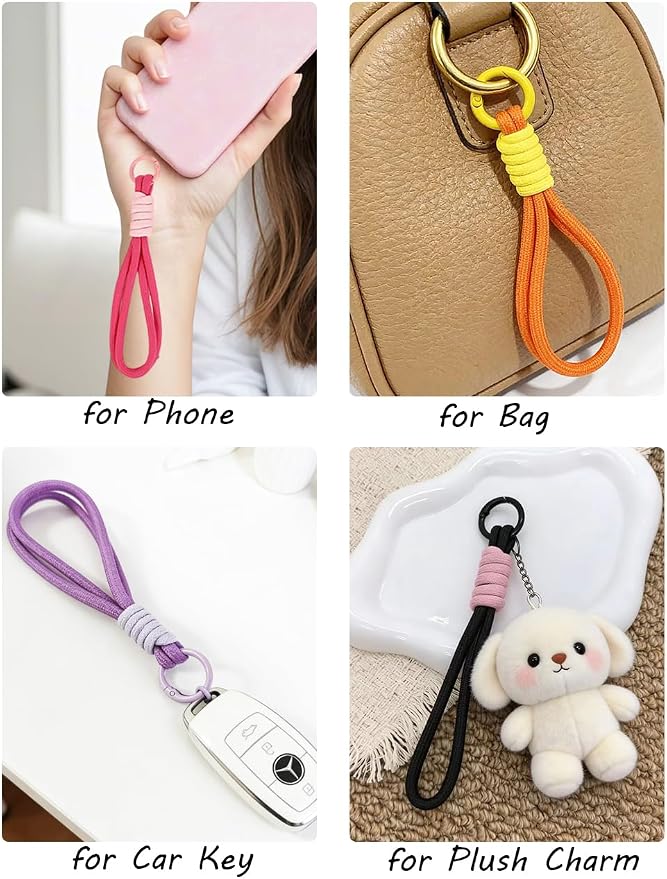 8/13/18/20/30 Pack Paracord Keychain Rope Bag Charms Colorful Braided Charms - Image 8