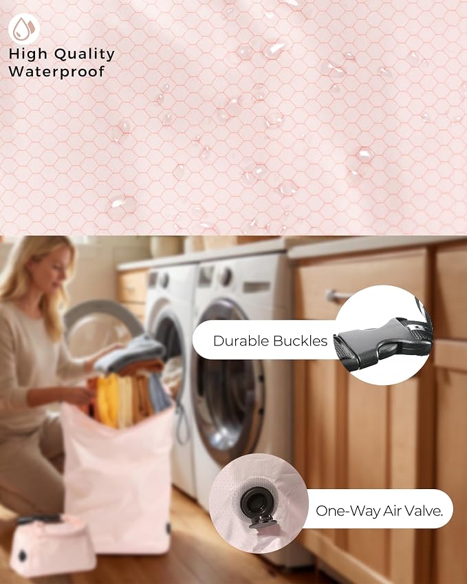 Travel Laundry Bag, Pump-Free Vacuum Compression Dirty Clothes Bag, Reusable - Image 4