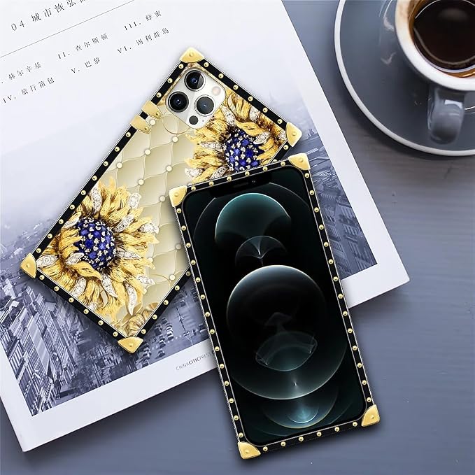 Compatible with iPhone 11 Pro Max Case, Sunflower Diamonds Leather Luxury - Image 6