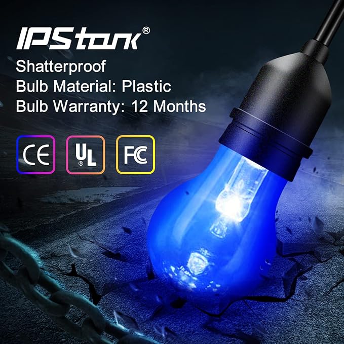 48FT Outdoor RGB String Lights, 16 Shatterproof Edison Bulbs, Dimmable Color - Image 7
