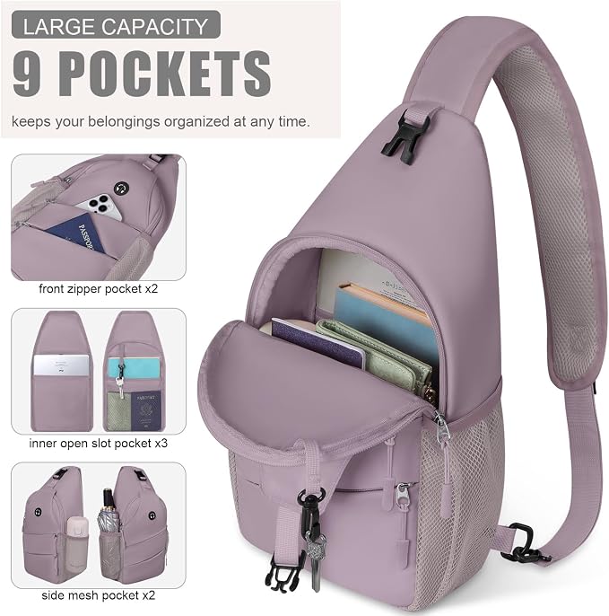 Pritent Crossbody Bags for Women Men Trendy Sling Bag Backpack Casual Chest Bag - Image 3