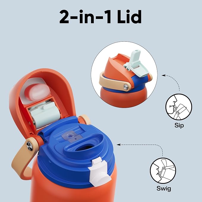 Insulated Water Bottle with Straw - Image 3