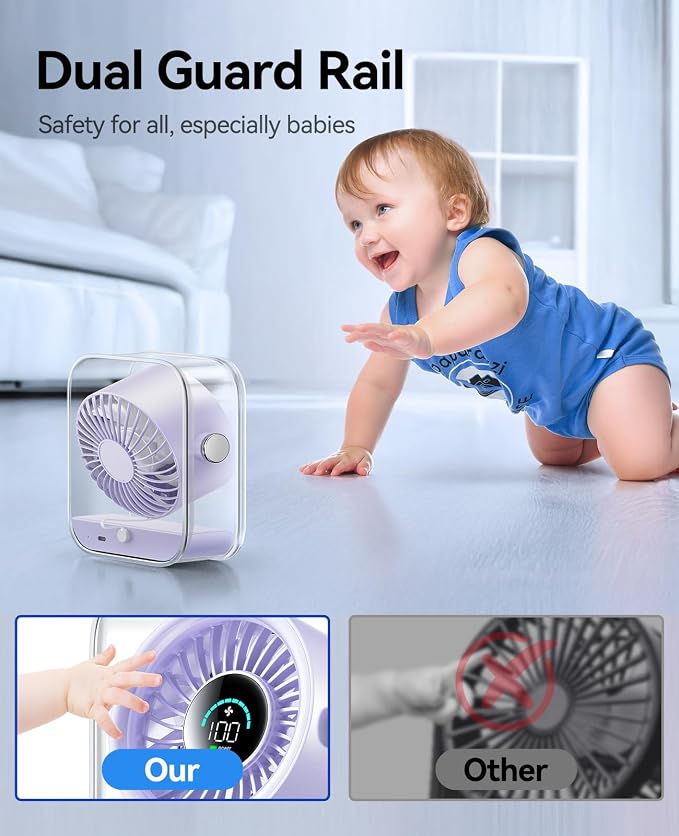 KIMMOO USB Desk Fan, Quiet Table Fan - Image 7