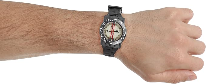 Italian Design 360° Ratcheted Rotating Bezel Scuba Diver Compass, Waterproof - Image 4