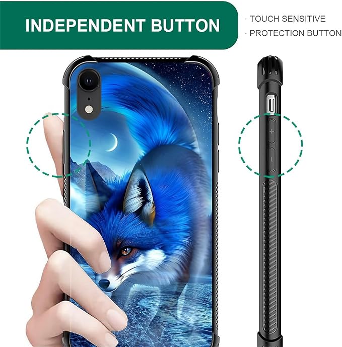 for iPhone XR Case, Snowy Mountain Fox Lake Pattern Graphic Design Girl Boy - Image 4