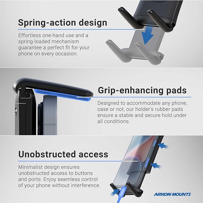 ARKON Mounts - Car Phone Holder | Secure Grip | Heavy Duty | Drill Base Car - Image 3