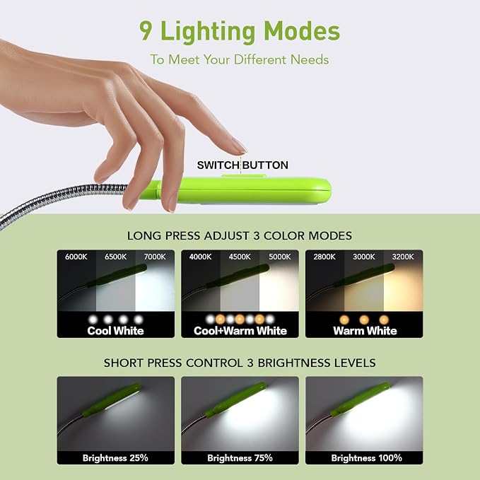 VAVOFO Rechargeable Book Light for Reading in Bed Kids, 7 LED Reading Light - Image 3