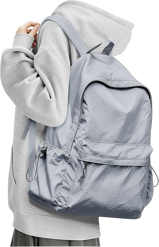 BJLFS Blue Simple School Backpack - Image 9