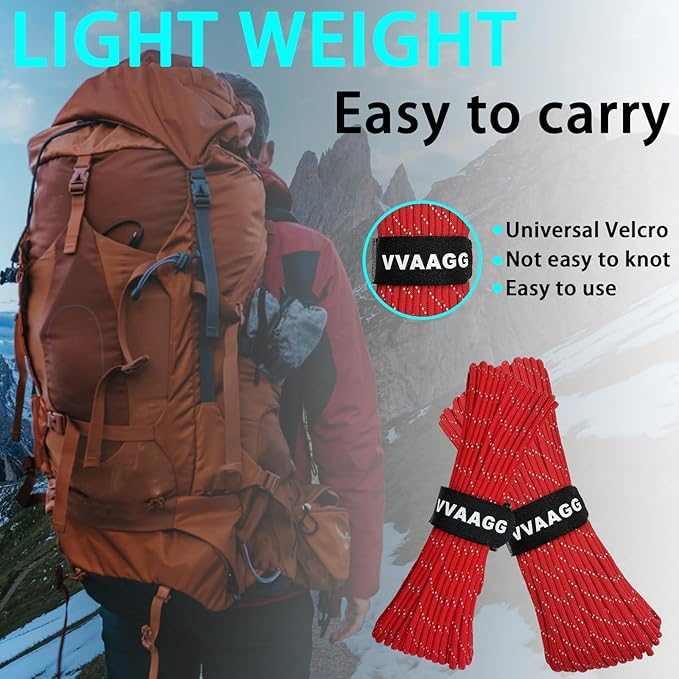 VVAAGG Reflective Paracord Rope 100FT, 7 Strand Nylon para Cord Lanyard Utility - Image 4