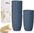 Wheat Straw Cups 6 PCS Good Alternative to Plastic Reusable Cups 12 oz by WROVA