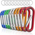 sprookber 3" Aluminum Carabiner D Ring, Caribeener Clips, Spring Snap Hook by Sprookber