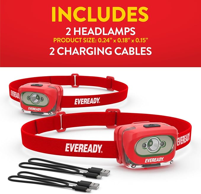 Eveready X200 LED Rechargeable Headlamps, Super Bright IPX4 Water Resistant - Image 8