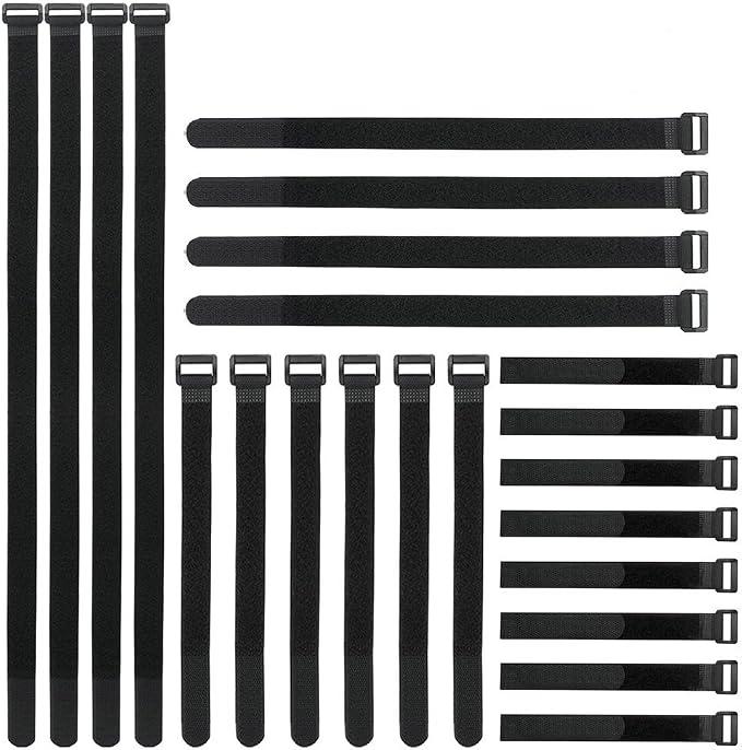 YiwerDer Reusable Fastening Cable Straps and Cable Ties Set 24 Pack, Adjustable by YiwerDer