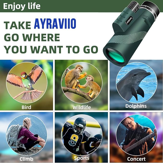 Birthday Gifts for Men Dad Him Husband Teen, 10x42 Compact Monocular Telescope - Image 6