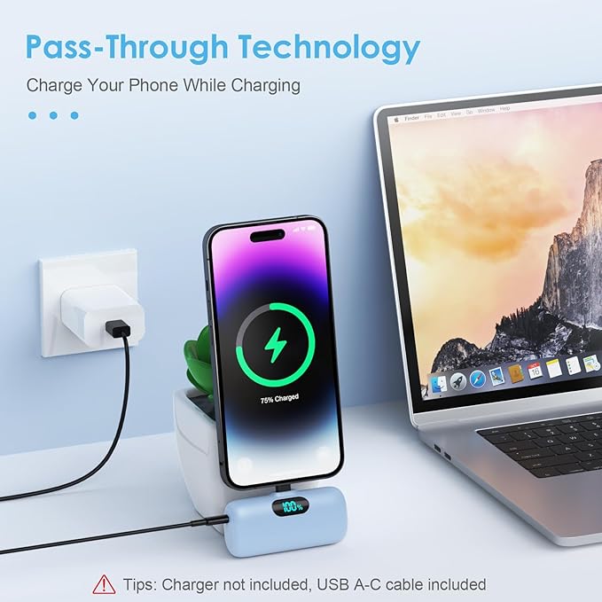 Mini Portable Charger USB C Power Bank, Upgraded 5000mAh PD Fast Charging - Image 6