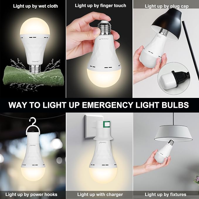 Ostwiki 2 Pack Rechargeable Light Bulb, Emergency Light Bulbs - Image 4