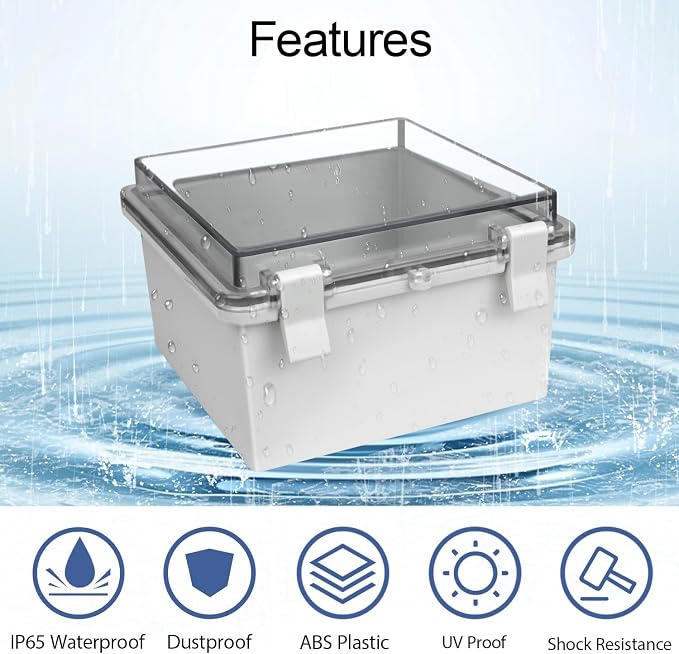 ABS Plastic Dustproof Waterproof IP65 Junction Box Hinged Shell Universal - Image 3