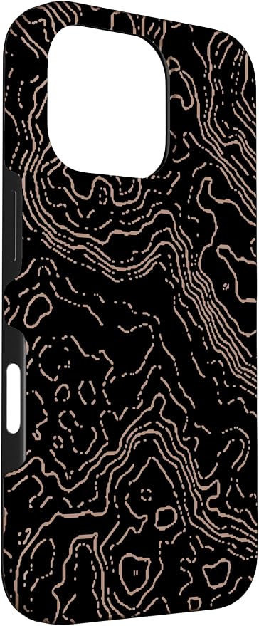 Topography Black & Brown Abstract Pattern Topographic Map Case - Image 3