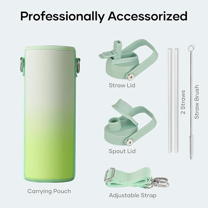 BUZIO 24 oz Insulated Water Bottle, Stainless Steel Wide Mouth Water Flask - Image 7