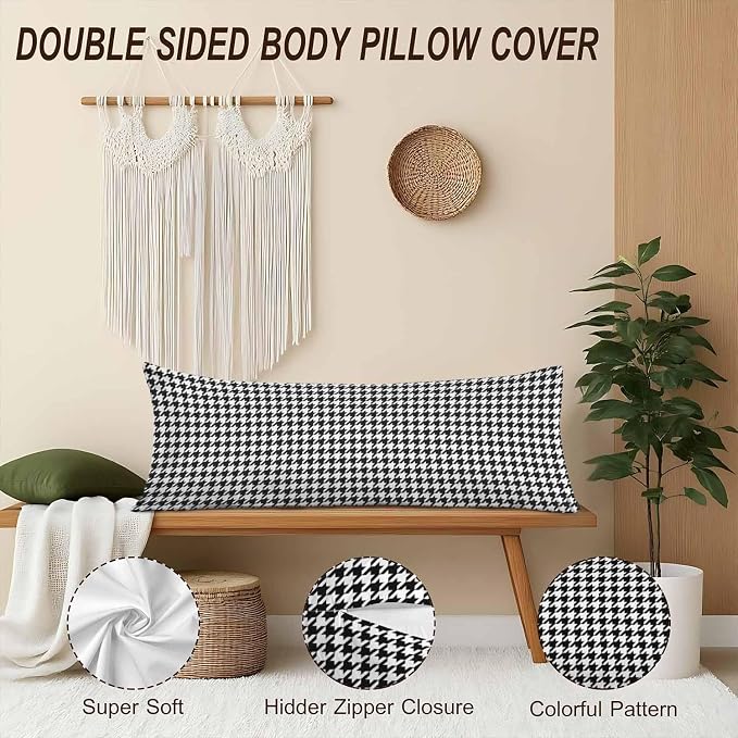 20"X54" Body Pillow Case Houndstooth - Image 4