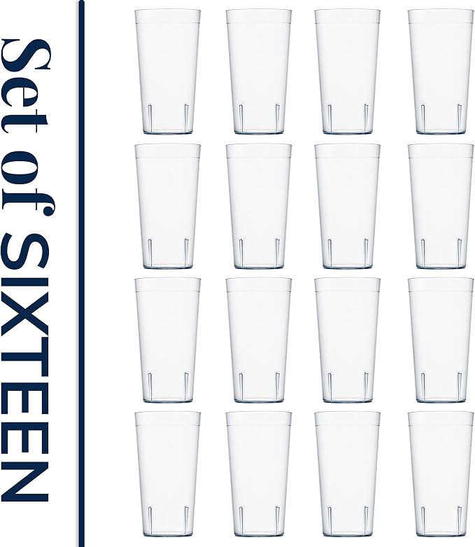 US Acrylic Cafe Plastic Reusable Tumblers 20-ounce Water Cups in Clear | Value - Image 8