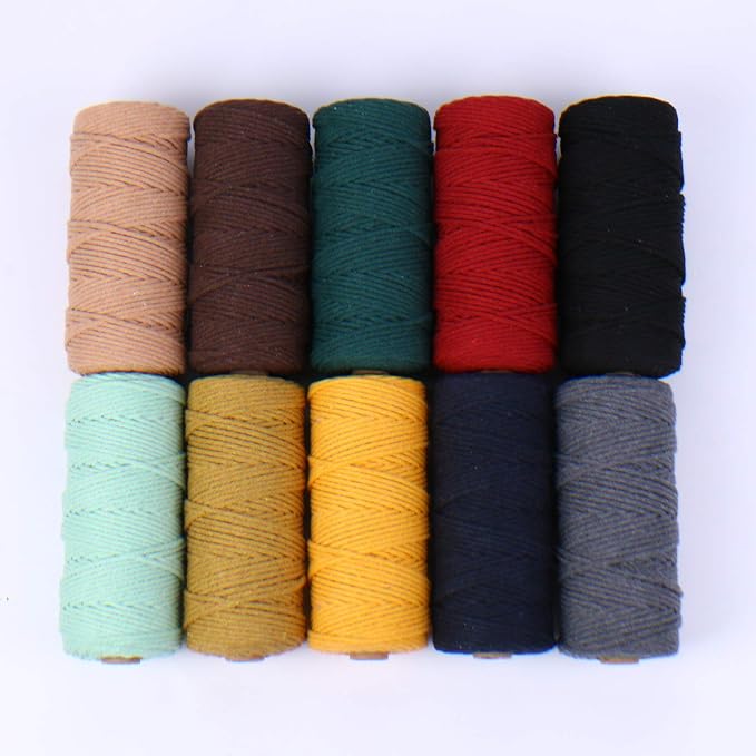 Grayish Blue Macrame Cord 3mm x 109Yards, Colored Cotton Rope - Image 5