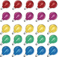 Meconard 25 Pack G40 Colored LED String Light Bulbs, E12/C7 Candelabra Base by Meconard