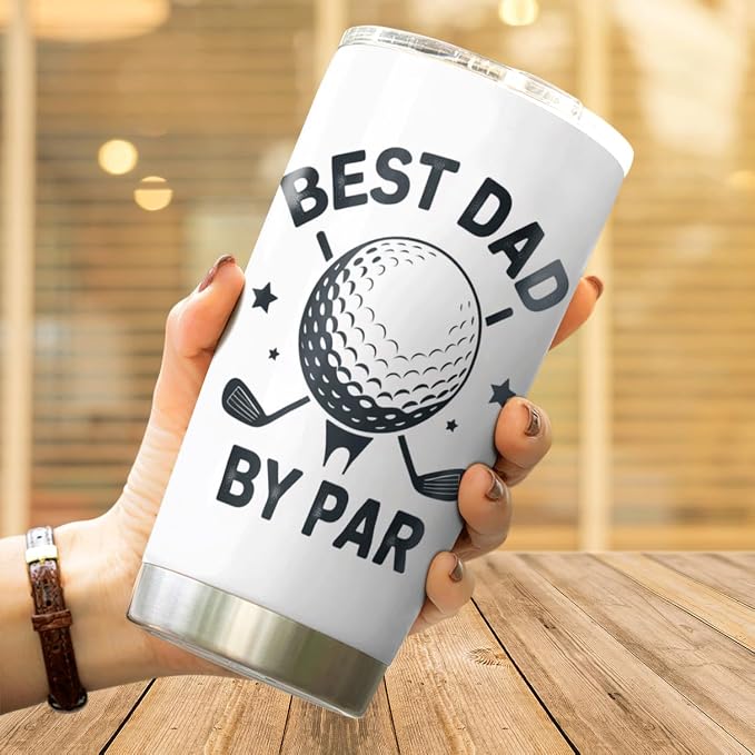 CUBICER Best Dad By Golf Design 20 Oz Tumbler Stainless Steel Gift - Image 4