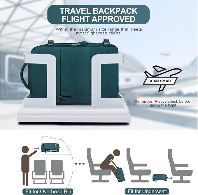coofay Extra Large Backpack For Traveling On Airplane Carry On Backpack Flight - Image 3