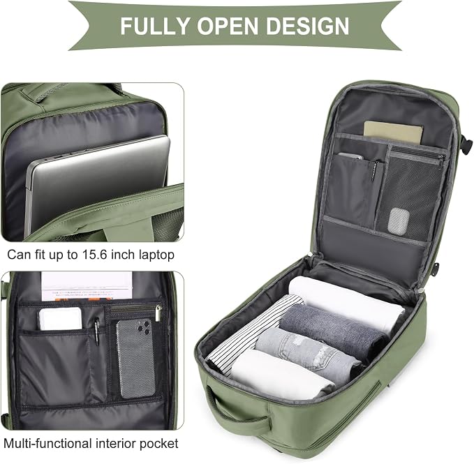 coowoz Large Travel Backpack For Women Men, Carry On Backpack Flight Approved - Image 5