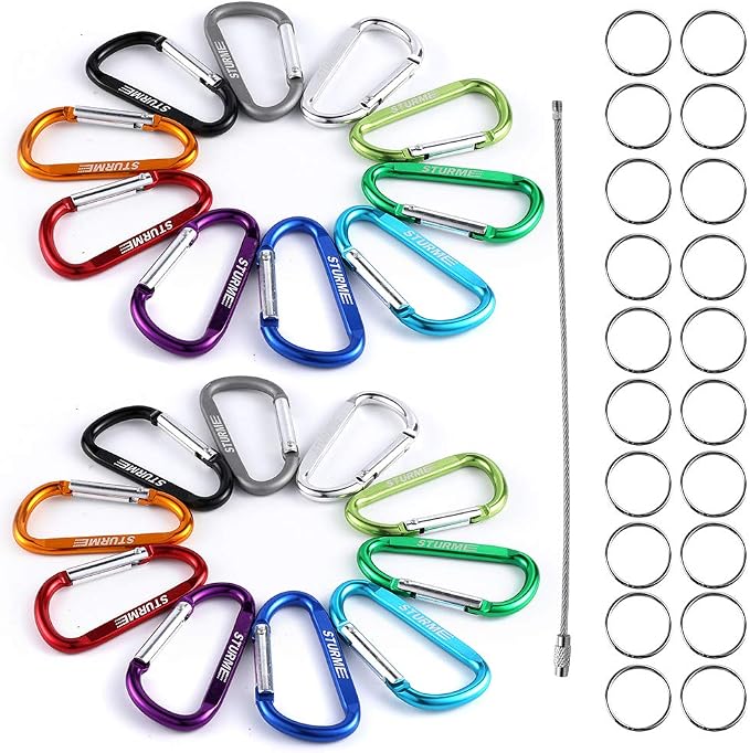 20pcs 2.7" Carabiner Clip Durable Carabeaner Hooks Small Carabiner D Clip - Image 6