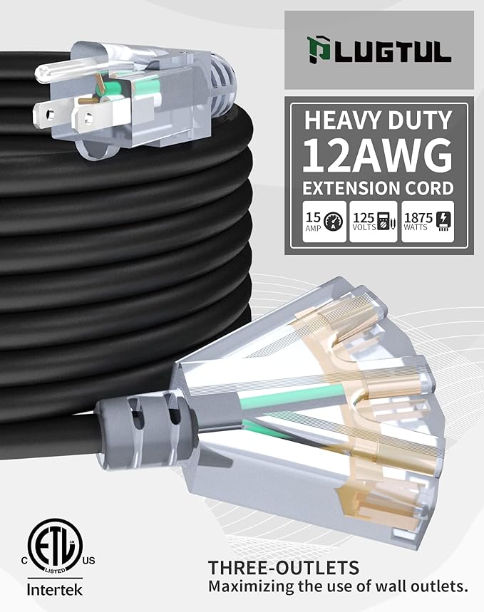 10Ft 12 Gauge Outdoor Extension Cord - Image 2