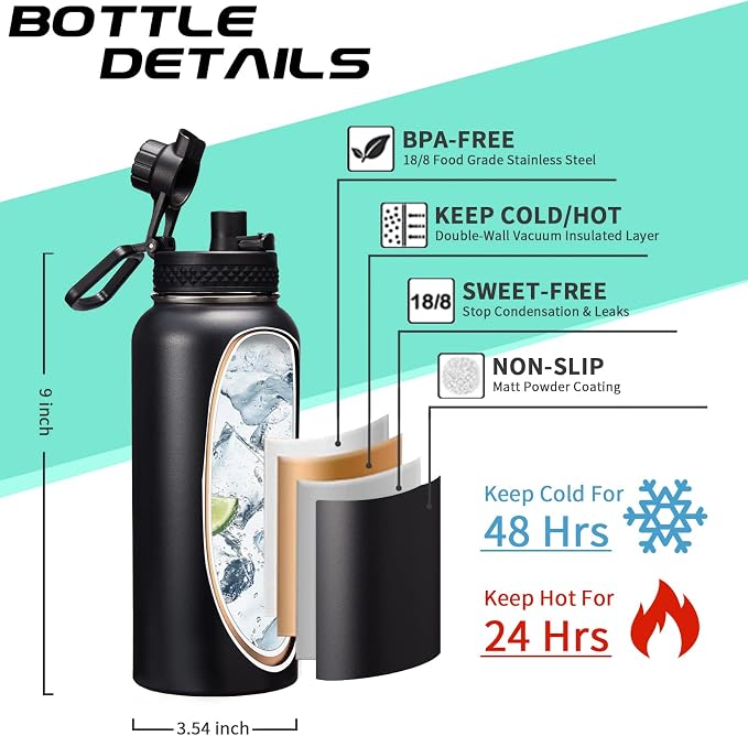32-40-64OZ Stainless Steel Water Bottle - Image 4