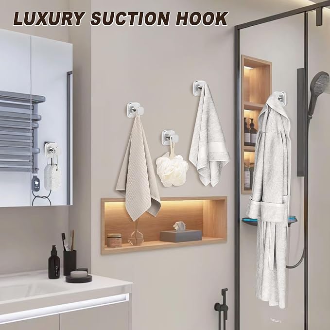 Suction Cup Hooks for Shower Heavy Duty No-Drill– Reusable Multi-Purpose Hooks - Image 5