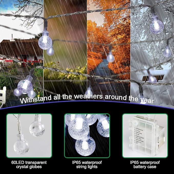 Metaku Outdoor String Lights Battery Operated 16.4ft 50LED Fairy Lights - Image 4