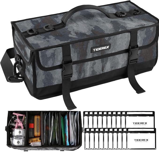 Large Fishing Tackle Bag for Soft Plastic Baits Storage, Fishing Gear Organizer by Unknown