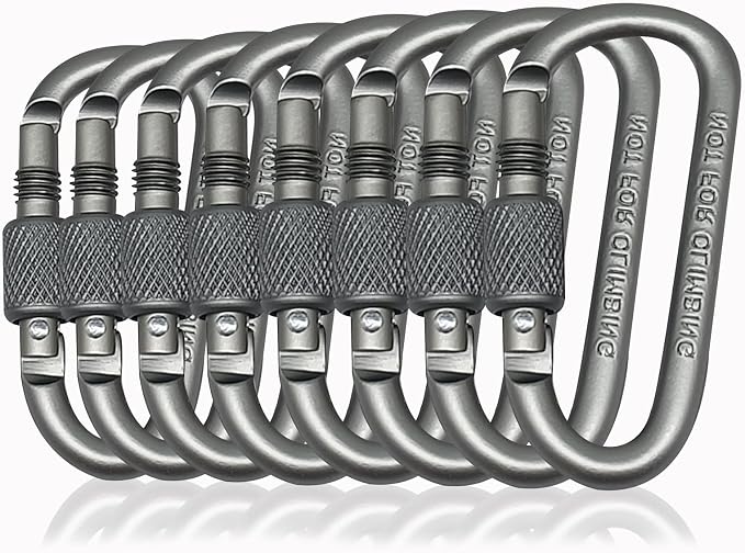YUCHIYA 8 Pack D-Shape Carabiner Clasp by YUCHIYA