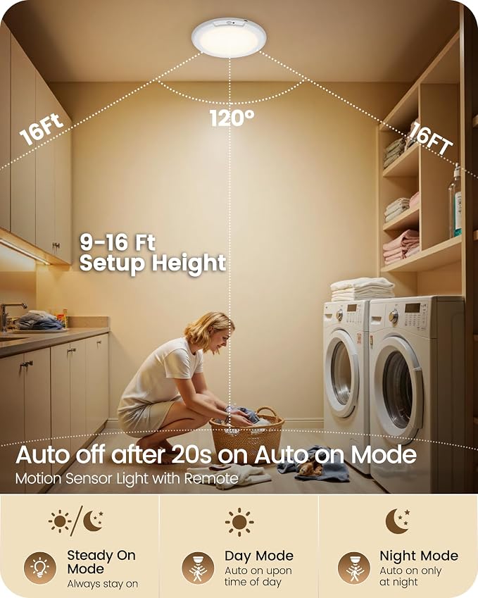 2 Pack Rechargeable Motion Sensor Ceiling Lights - Image 4