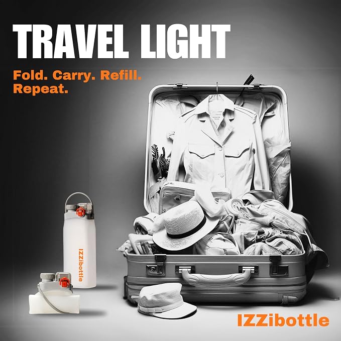 IZZI bottle Collapsible Lightweight Silicone Water Bottle | BPA Free, - Image 4