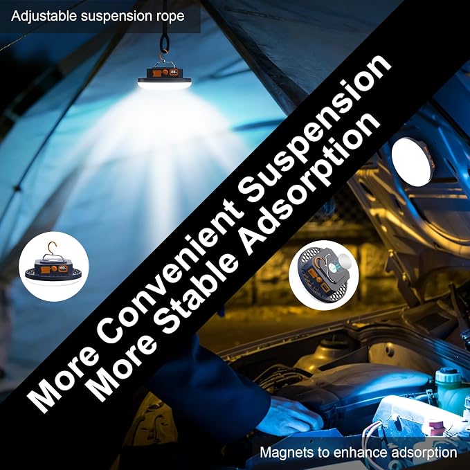 10000mAh 4000LM Flashlight Portable LED Camping Lantern Rechargeable Light 30W - Image 4