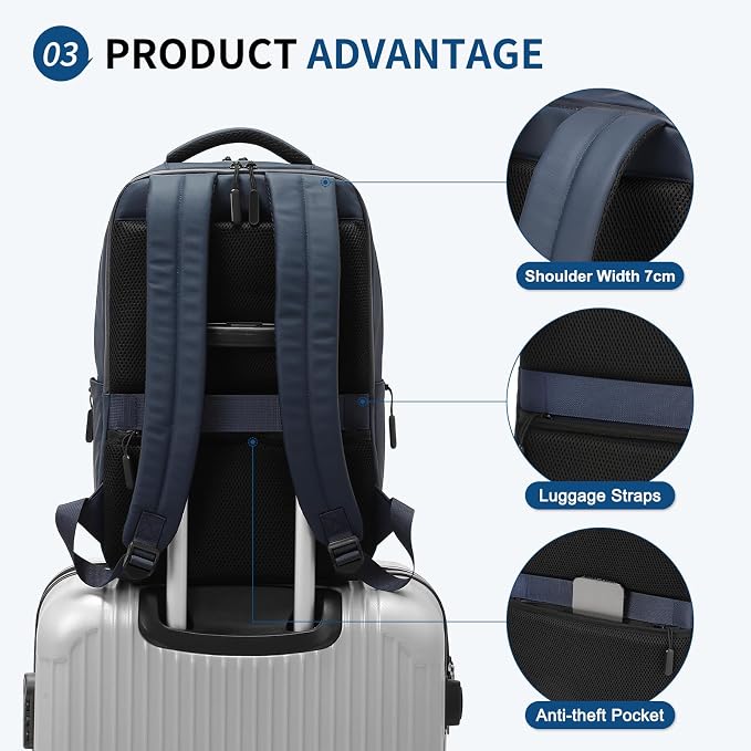 Waterproof Laptop Backpack for Men & Women, Flight Approved Anti-Theft Daypack - Image 5