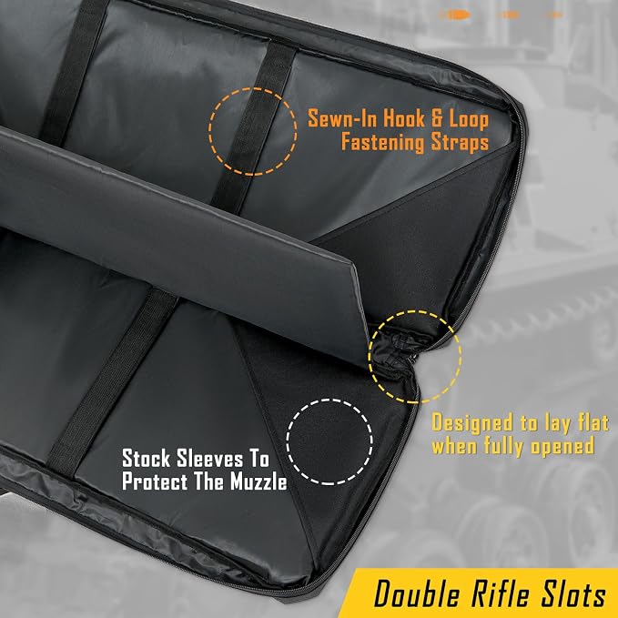 DULCE DOM 32/36/42/48/52 inch Double Rifle Case Soft Gun Bag - Image 2