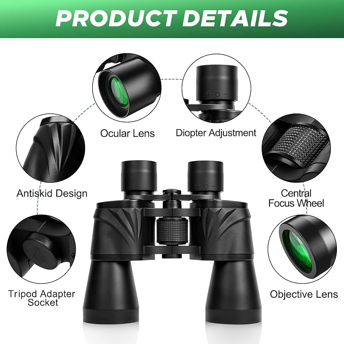 Pankoo 20x55 Binoculars for Adults High Powered – Large View Waterproof Optics - Image 9